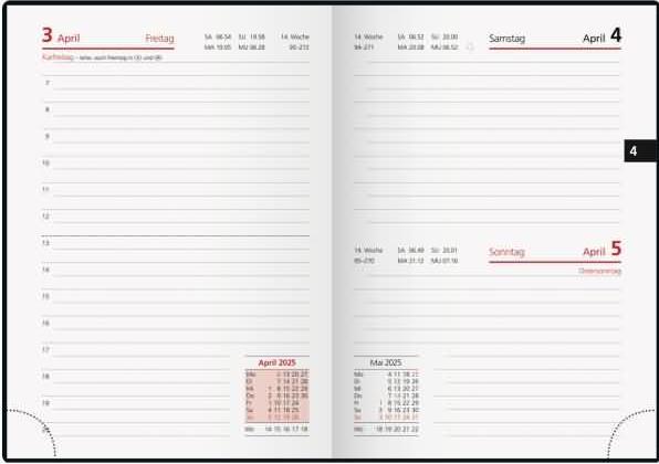Image du produit rido/idé 7018242295 Calendrier de poche modèle Technique III (2025)| 1 page = 1 jour| A6| 384 pages| (10 x 14 cm, Allemand)