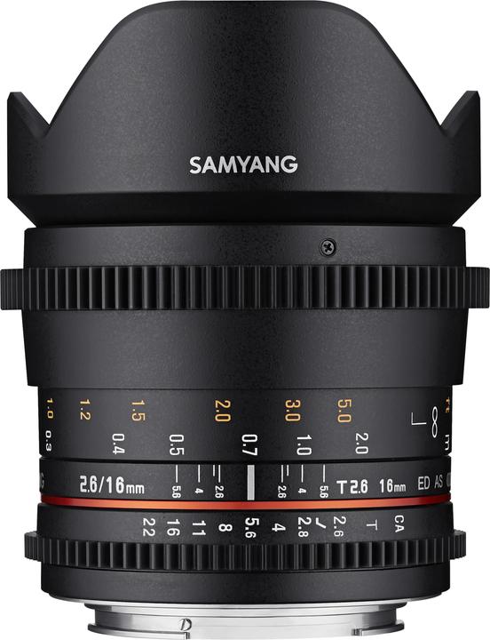 Image du produit Samyang 16mm T2.6 Canon EF (Canon EF, Plein format, APS-C / DX)