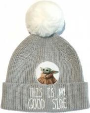 Heroes Inc Star Wars: The Mandalorian - Bonnet à pompon Gris et Blanc This is my Good Side