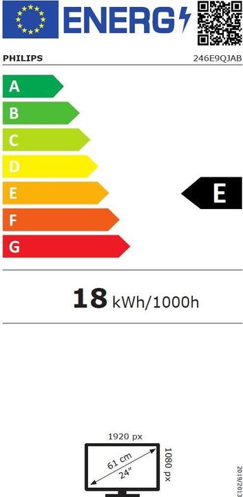 Etichetta energetica Philips Linea E 246E9QJAB (1920 x 1080 pixel, 23.80")