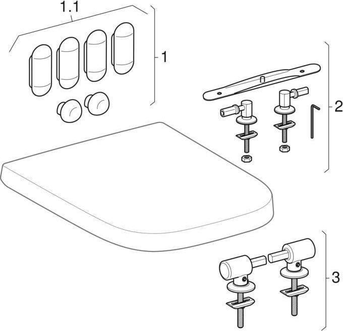 Actual product image Geberit WC seat Renova Plan angular white with soft-closing mechanism and Quick-Release 500.692.01.1