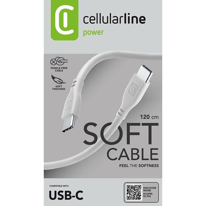 Actual product image Cellularline Soft cable 120 cm - USB-C to USB-C (1.20 m, USB 3.2 Gen 1)