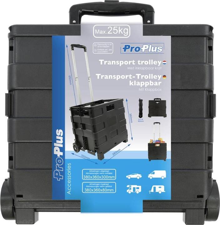 Image du produit ProPlus Trolley de transport pliable avec boîte pliante (25 kg)