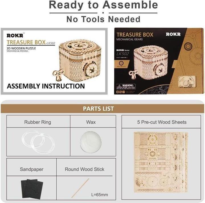 Actual product image Robotime Treasure Chest