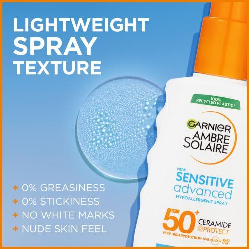 Actual product image Garnier Ambre Solaire Sensitive Advanced Hypoallergenic Spray (Sun spray, SPF 50, 150 ml)