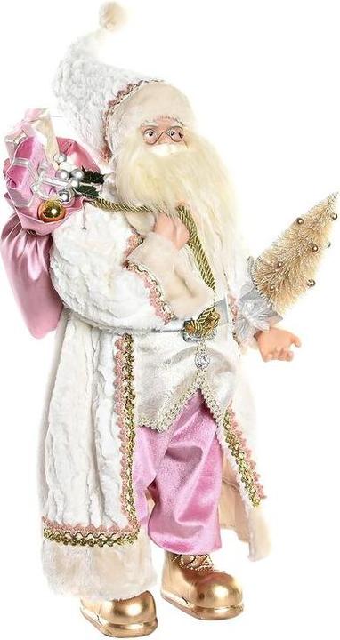 Actual product image DKD Home Decor Deko-Figur Weihnachtsmann Weihnachten Grau Rosa PVC Holz 32 x 20 x 60 cm
