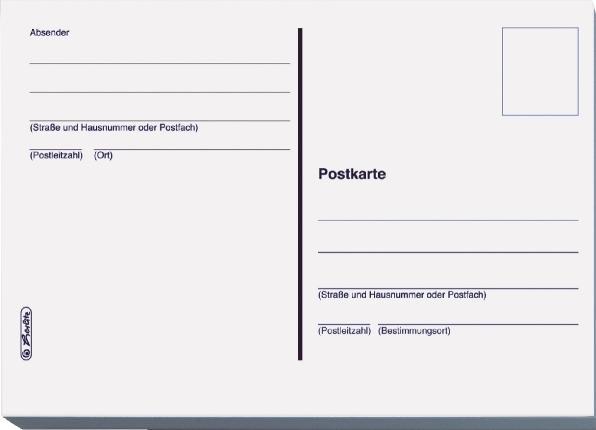 Produktbild Herlitz Postkarten, DIN A6, 170 g/qm, weiá (20 Stk.)