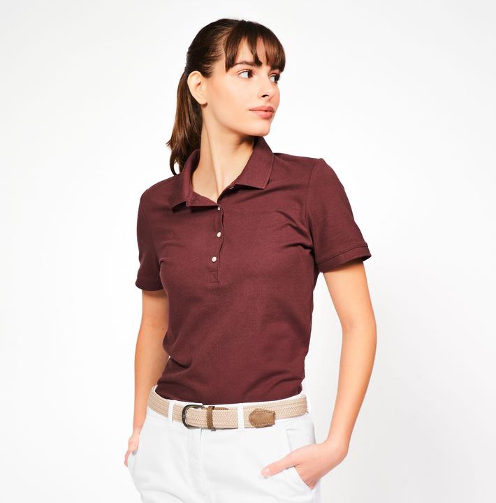 Produktbild Inesis Damen Golf Poloshirt kurzarm Baumwolle - MW500 dunkelbraun (XXL)