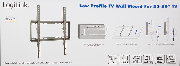 Produktbild LogiLink TV Wandhalterung (Wand, 55", 35 kg)