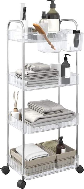 Produktbild VidaXL Aufbewahrungswagen 4 Etagen Transparent Acryl
