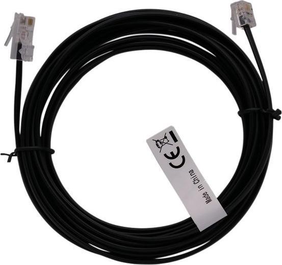 Actual product image RND Electronics Telephone cable / modular cable, RJ11 plug - RJ45 connector, flat, 1m, black