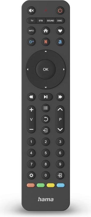Produktbild Hama Universal-Fernbedienung TV, Infrarot, für 4 Geräte, lernfähig, App-Tasten (Universal Fernbedienung, Infrarot)