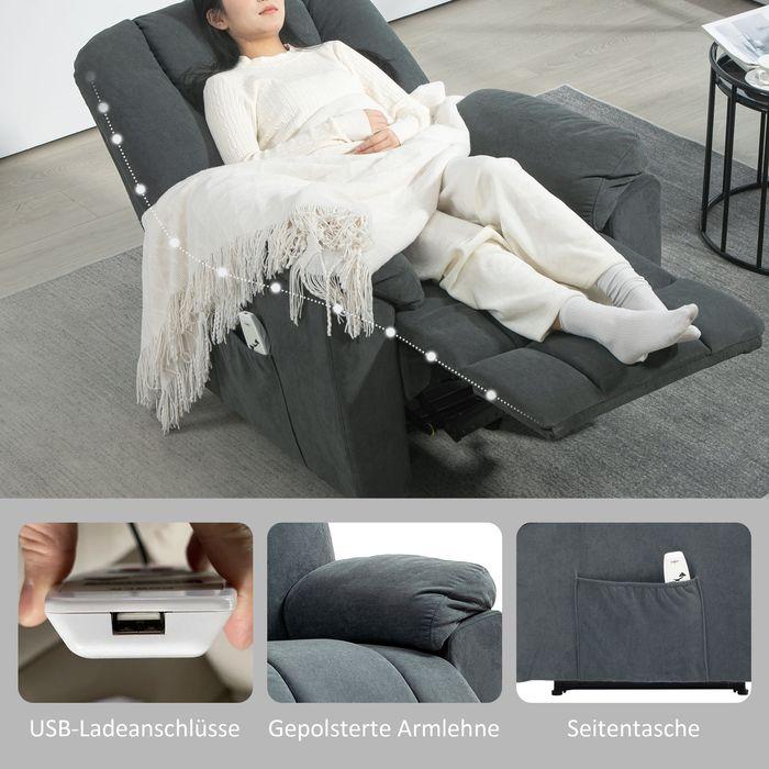 Image du produit Swisshandel24 Elektrisch Relaxsessel Fernsehsessel mit Liegefunktion Wärmefunktion Fussteil