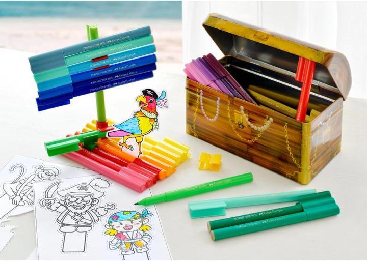 Actual product image Faber-Castell Felt tip pens Connector treasure chest (Multicoloured, 33 x)