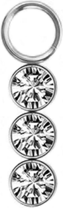 Star Piercing Anhänger silber drei Kristalle silber (ohne Messing, Chirurgenstahl 316L)