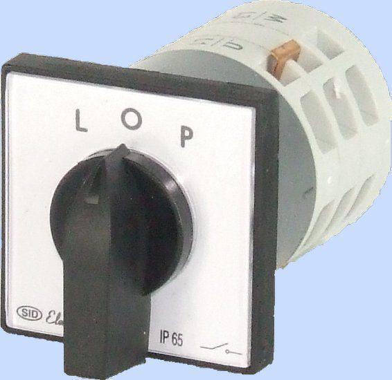 Produktbild Elektromet Nockenschalter L-0-R 3P 12A IP65 Bogen E12-42 mit Platte (921202)