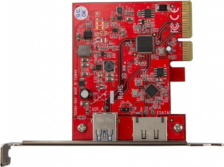 Actual product image StarTech USB 3.1 PCIe card - 2 ports - 1 x USB-A and 1 x eSATA - 10 GBit / s - USB 3.1 card - eSATA...