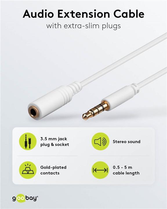 Actual product image Goobay 3.5mm socket - 3.5mm jack (1 m, Extension, 3.5mm jack (AUX))