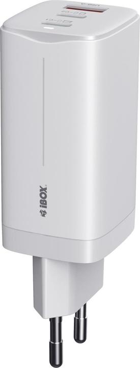 Actual product image iBox C-65 PD65W UNIVERSAL CHARGER GaN USB-C KABELIS Baltas (65 W)