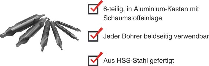 Etichetta energetica Paulimot Zentrierbohrer-Set 6-teilig HSS (1,00 mm, 2,5, 2,0 mm, 3,15 mm, 4,0 mm, 1,6 cm)