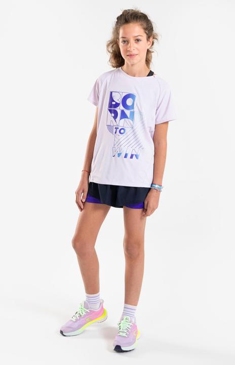 Actual product image Kiprun Laufshorts Mädchen atmungsaktiv - Dry+ 900 dunkelblau/lila (10, 11, 12)