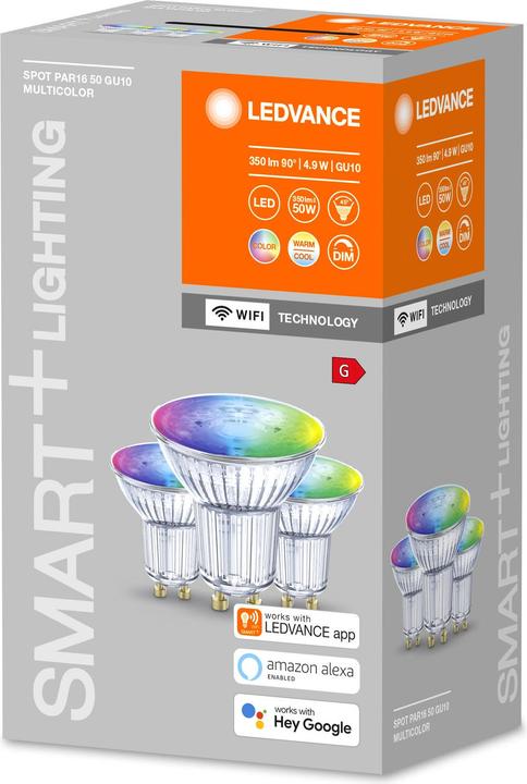Produktbild Ledvance Smart+ Wifi Spot (GU10, 4.90 W, 350 lm, 3 x, G)