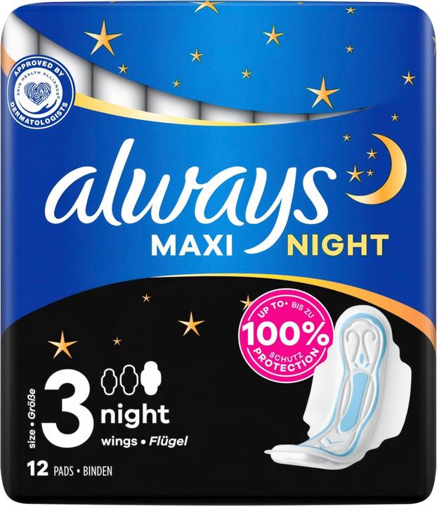 Productafbeelding Always Maxi Nacht (12 x, Maandverband)