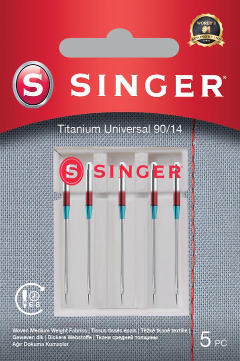 Singer TITANIUM UNIVERSAL Nähmaschinennadel, 90/14, 5er Pack