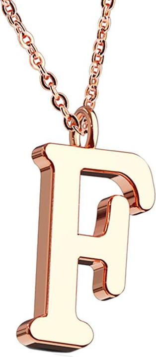 Immagine prodotto Star Piercing Ciondolo a catena in oro rosa lettera F (senza ottone, Acciaio chirurgico 316L)