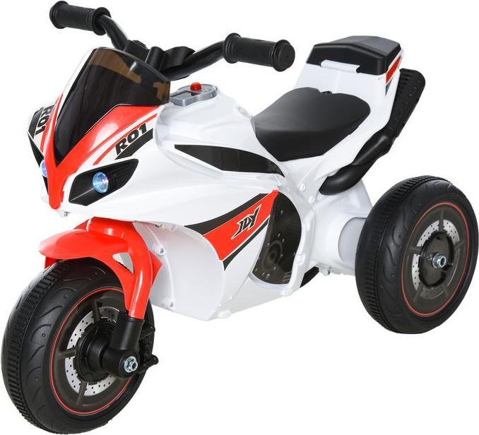 Produktbild Swisshandel24 Kinderfahrzeug Rutscher Kinder-Motorad Rutscherfahrzeug für 18-36 Monate mit Musik Weiss 74 x 39 x 4