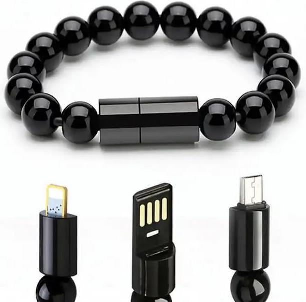 Actual product image PhoneLook Elégant bracelet de perles Câble de chargement 2 en 1 avec port USB-C intégré (USB 3.2 Gen 1)