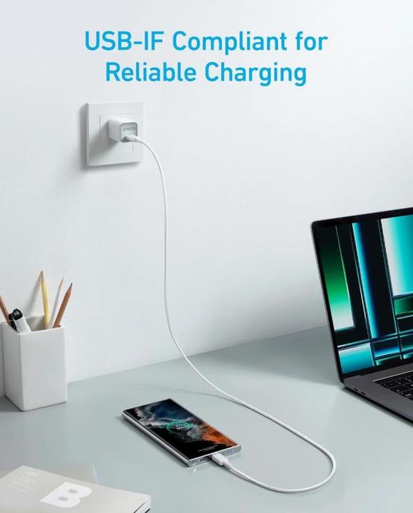 Actual product image Anker CABLE 322 USB-C A USB-C 1,8M 60W BLANCO (1.80 m)