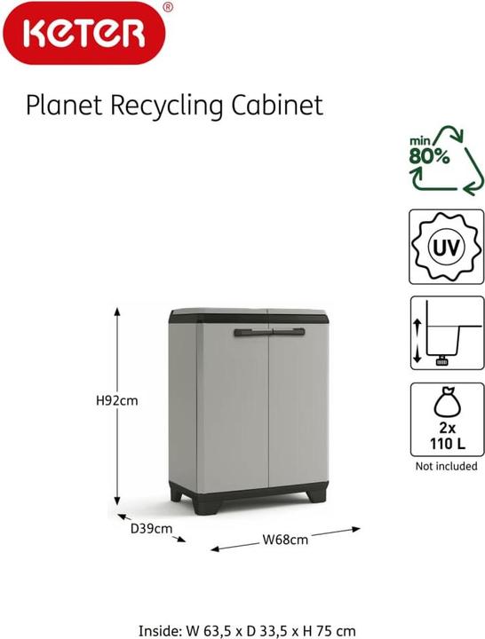 Actual product image KIS Planet recycling cabinet (220 l)