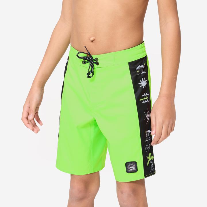 Produktbild Olaian Boardshorts Surfen Jungen 900 Band grün (8, 9, 10)