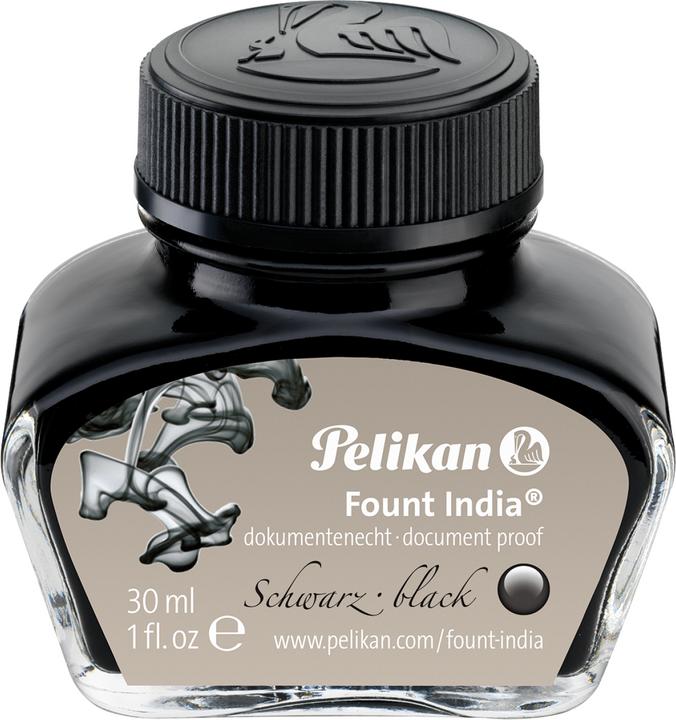 Actual product image Pelikan Ink 518 Fount India 30ml, Black (Inkwell, Black)