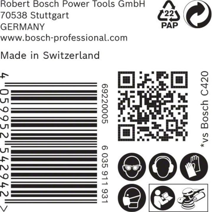 Produktbild Bosch Professional Zubehör EXPERT C470 Schleifpapier ohne Löcher für Winkelschleifer und Bohrer, 125 mm, G 240, 50-tlg. (240)
