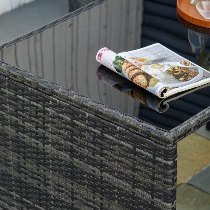 Image du produit Swisshandel24 Meuble de jardin en poly rotin pour 4 personnes, groupe de repas en rotin, ensemble de salon avec