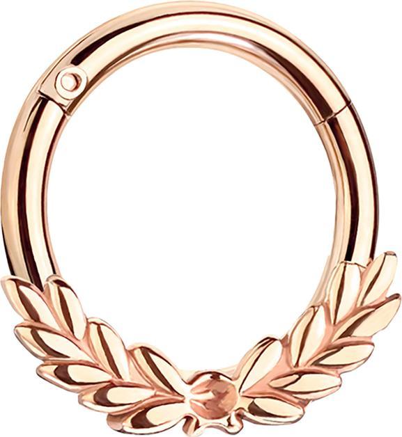 Produktbild Star Piercing Micro Segmentring klappbar rosegold mit Lorbeerkranz (Chirurgenstahl 316L, ohne Messing)