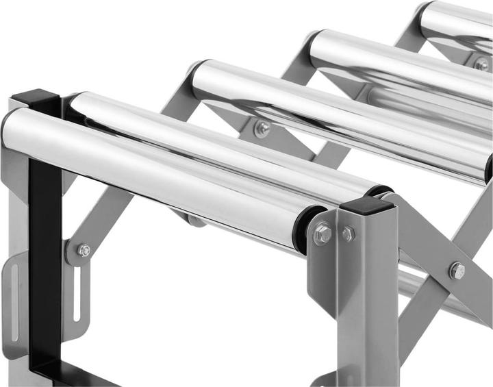 Image du produit MSW Convoyeur à rouleaux - 130 kg - 147 cm - 9 rouleaux - Réglable en hauteur - Pliable