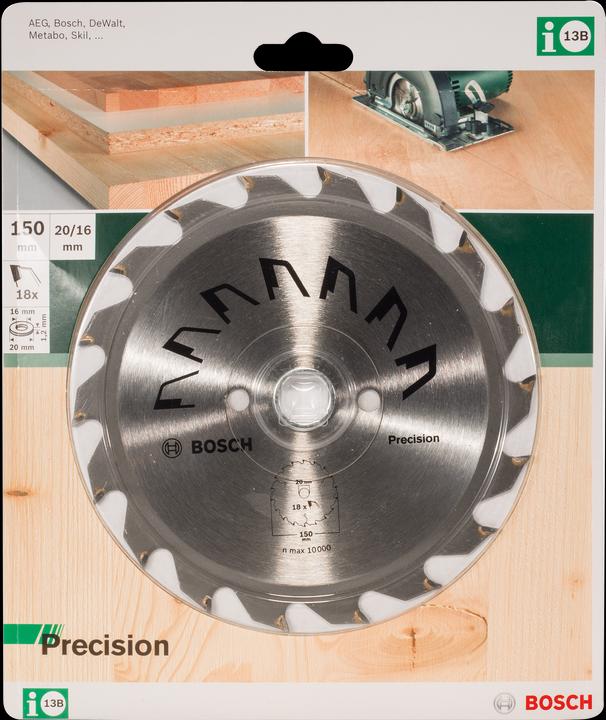 Actual product image Bosch Zubehör Circular saw blade PRECISION D= 150 mm Bore= 20 mm Z= 18