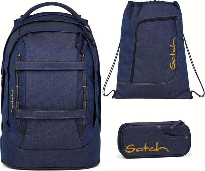 Satch Schulrucksack Set Pack Denim (30 l)