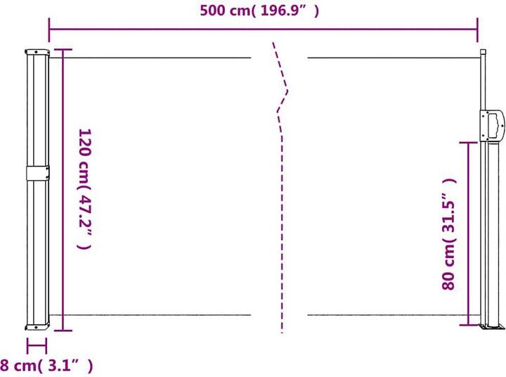 Actual product image VidaXL Extendable side awning (1.20 m)