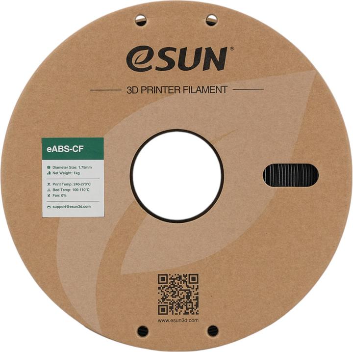 Produktbild eSUN EABS-CF 1,75mm BLACK 1kg (ABS, 1.75 mm, 1000 g, Schwarz)