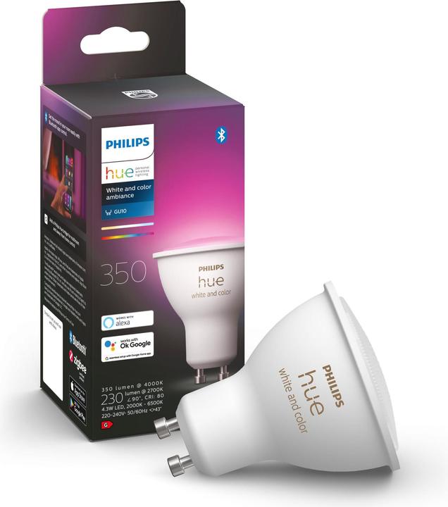 Actual product image Philips Hue White & Color Ambiance BT (GU10, 5.70 W, 350 lm, 1 x, G)