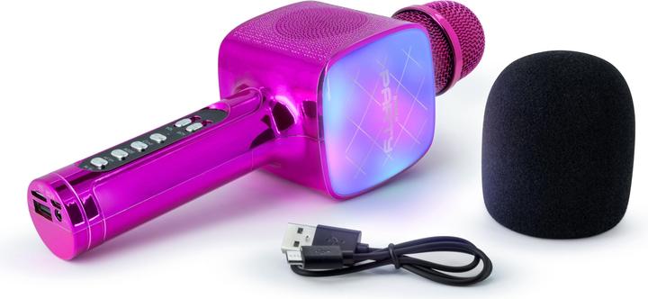Immagine prodotto Bigben PARTY BTMIC - Microfono + altoparlante senza fili con effetti luminosi - rosa