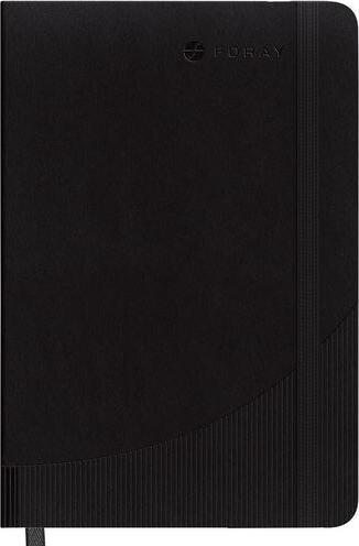 Actual product image Foraze Notebook Foray Classic Saddle Stitch DIN A4 Plaid Softcover Black (A4, Checked, Soft cover)