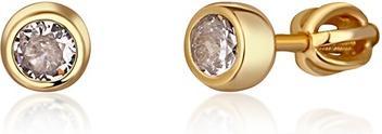 JVD Fine gold-plated stud earrings with zircons SVLE1517XH2GO - Diameter: 0.6 cm