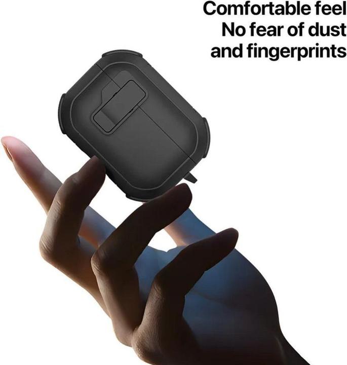 Productafbeelding Dux Ducis Headphone case - AirPods 4 PECP Series PC+TPU Cover with Hook Black (Hoes voor oplaadkoffer)