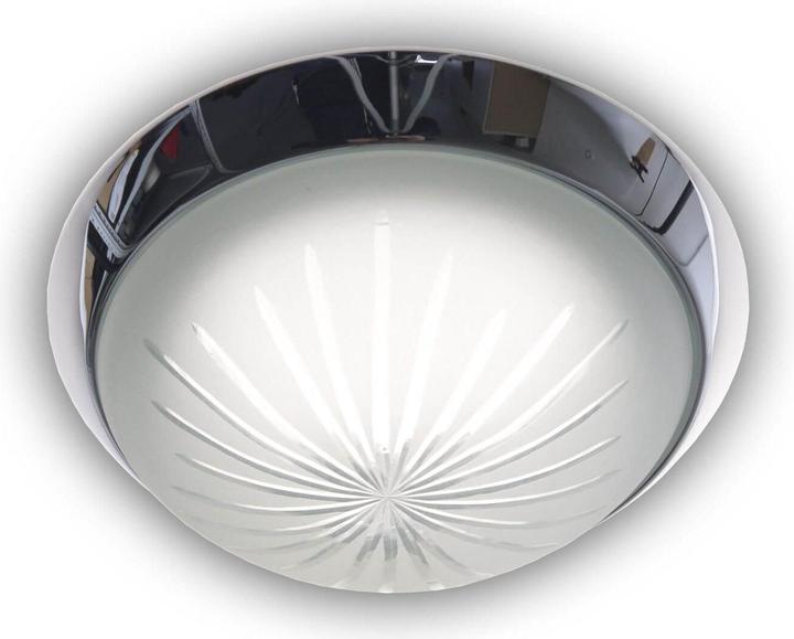 Actual product image Niermann Stand By Niermann E14 ceiling light cut glass satinised, chrome, 25cm, Made in Germany