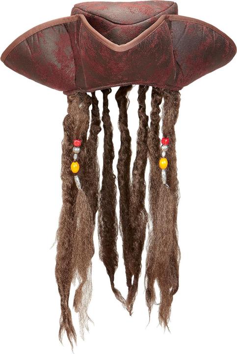 Widmann Tricorne pirate en cuir avec des cheveux